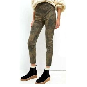 Anthropologie Camo faux suede pull on pants nwt size XL